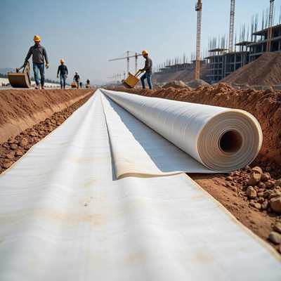 白色土工布重庆厂家供货 300克短丝针刺无纺布 &nbsp;道路养护